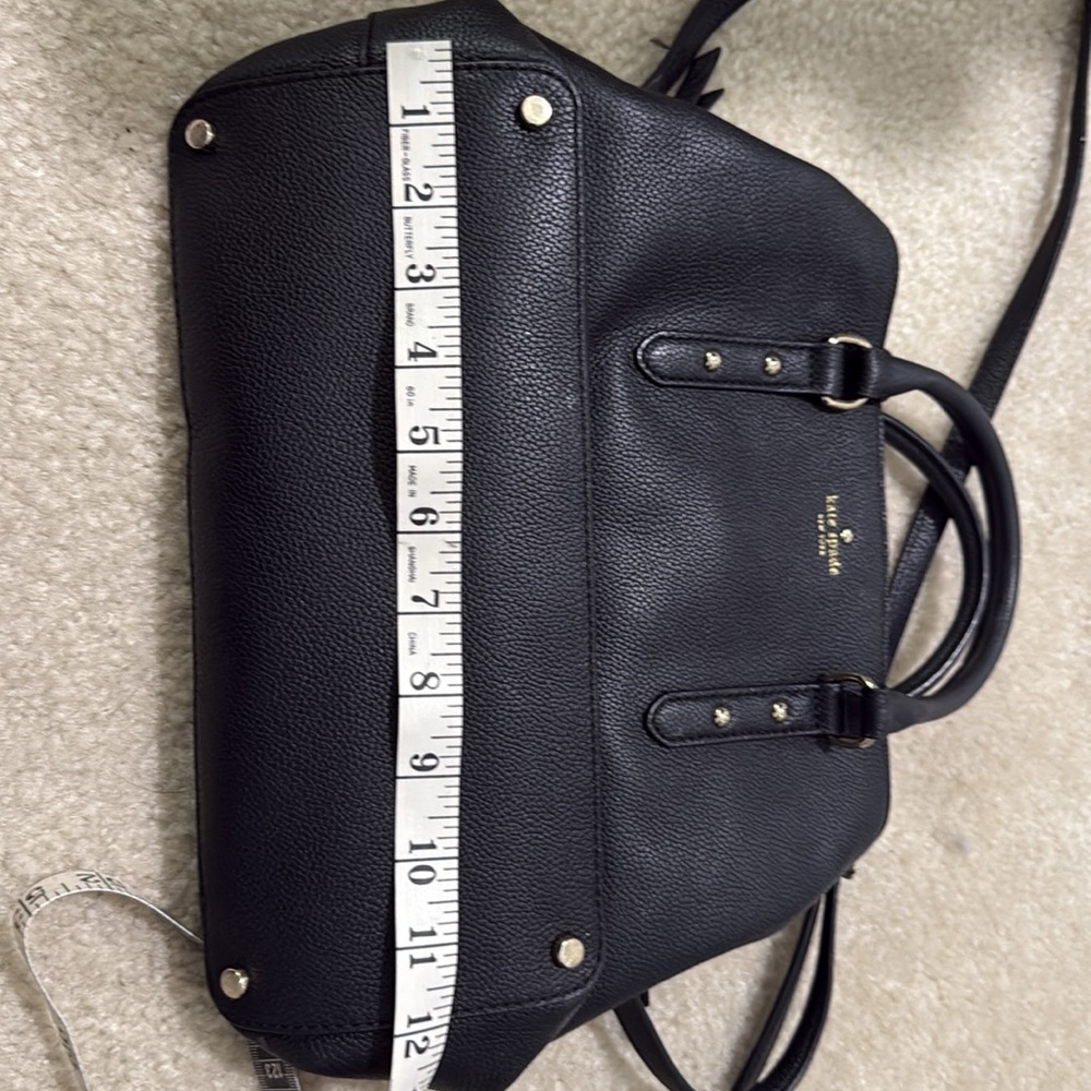🖤 Kate Spade Black Leather Tote Bag Crossbody Handles 🖤 - Picture 8 of 10